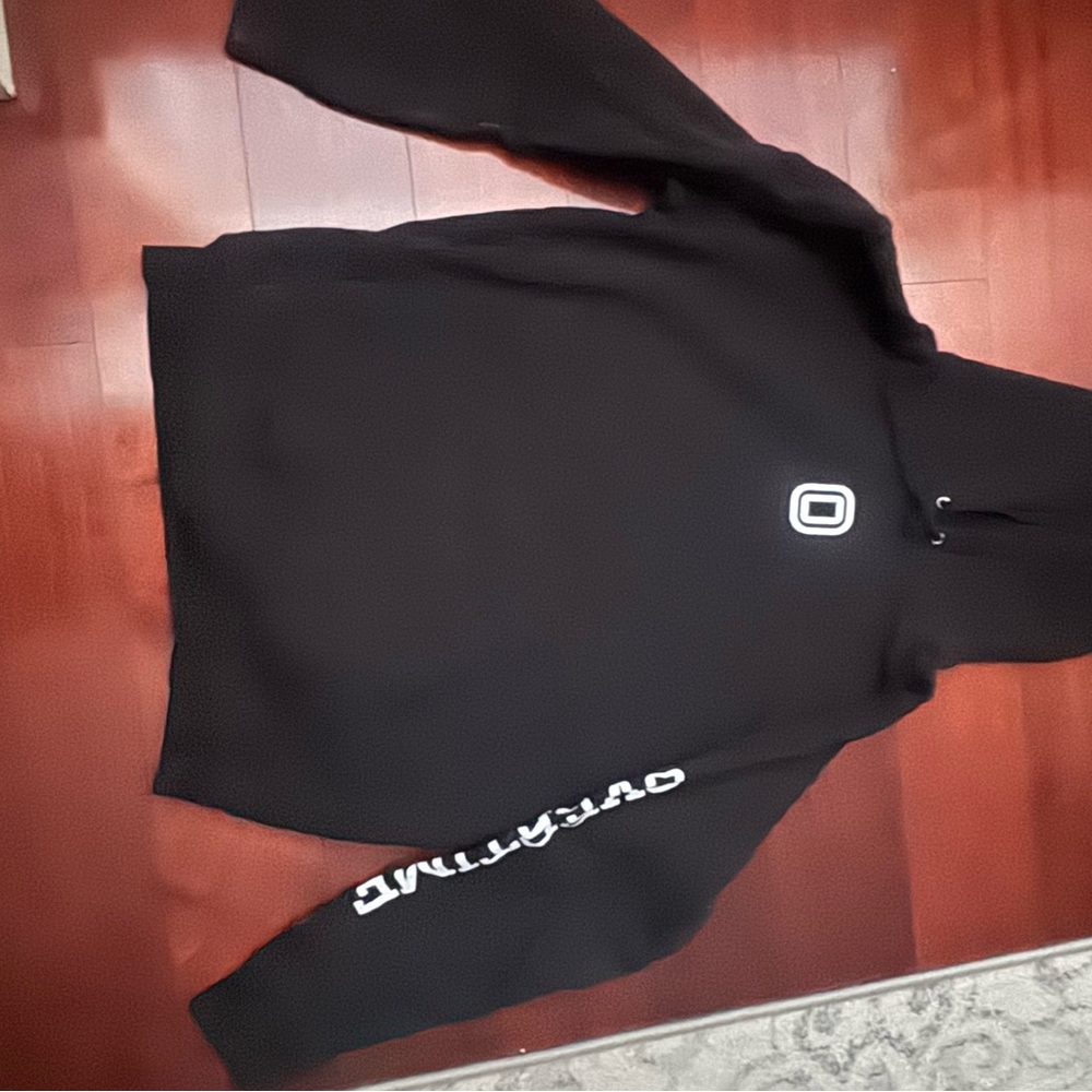 Stylish Black Hoodie with White Graphic